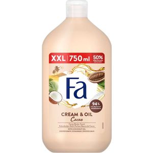 Fa - Cream & Oil Cacao - Bad- & Douchegel - Cacaoboter Met Kokosolie - 750 ml