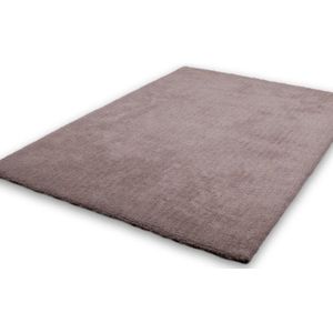 Lalee Velvet-vloerkleed- uni- effen- tapijt- shaggy- hoogpolig- karpet 120x170 cm beige