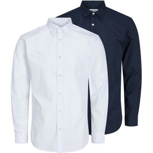 Jack & Jones - JJJOE SHIRT LS 2 PACK MP - Overhemd - Navy Blazer - Slim Fit