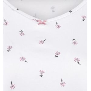 Little Label - zomer nachthemd meisjes - wit bloem 98 - 98-104 / 4Y - extra zachte bio-katoen
