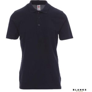 Payper Rome: Katoenen Piquet Polo Shirt Heren met Korte Mouwen en Parelmoer Knopen - Marine Blauw - XL