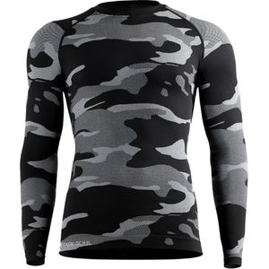 Heren thermoshirt met lange mouwen - Camouflage Zwart