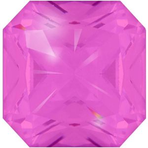 Quiges - Eligo Verwisselbaar Glas geslepen 10 mm Vierkant Zirkonia Roze voor Zilveren Ring - 10 mm - ER10S004