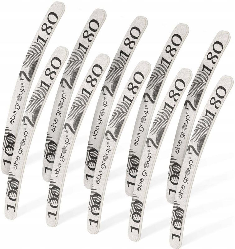 Aba Group - Professionele Nagelvijlset - Dubbelzijdige Nagelvijlen - 10 Stuks - Gradatie 100/180 - Gebogen Vorm