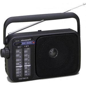 Draagbare radio RF-2400DEG-K met handvat - netstroom of batterijen - zwart.
