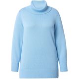 MIAMODA MIAMODA - Dames - Trui A-lijn colkraag - Hemelsblauw - Maat 42+