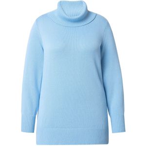 MIAMODA MIAMODA - Dames - Trui A-lijn colkraag - Hemelsblauw - Maat 42+