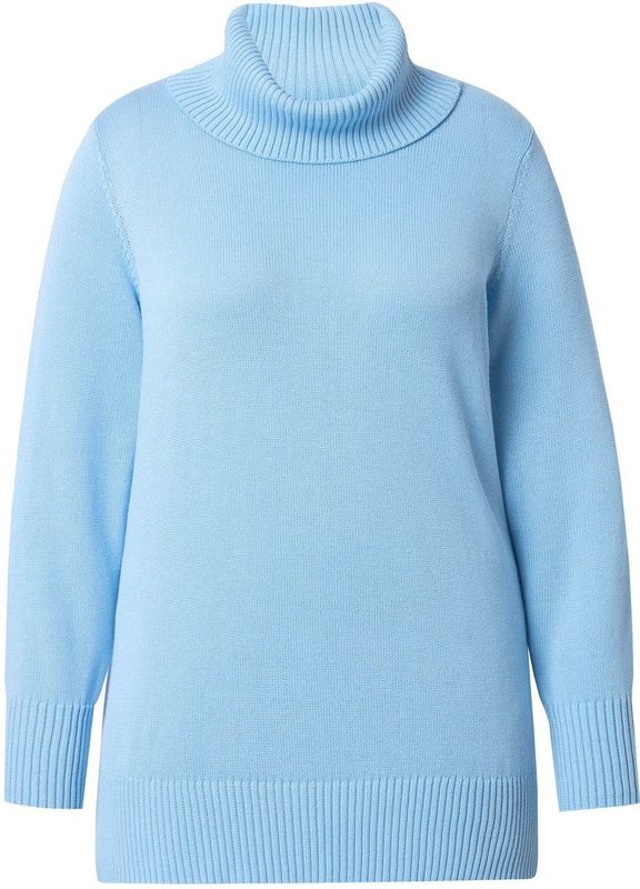 MIAMODA MIAMODA - Dames - Trui A-lijn colkraag - Hemelsblauw - Maat 42+