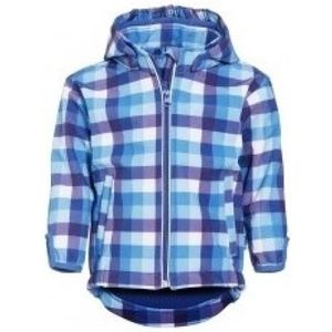 Blauwe ruit met fleece gevoerde outdoorjas van Playshoes 140