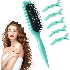 Krulhaarborstel met Krokodillenklemmen – Perfecte Borstel voor Het Ontwarren en Stylen van Haar