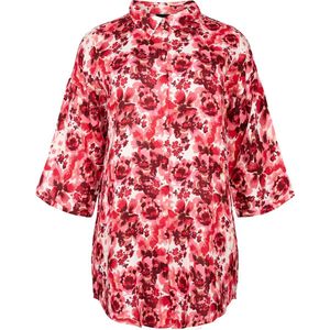 ZIZZI VVIVA 1/2 LONG SHIRT Dames Blouse - Pink - Maat L (50-52)