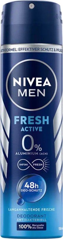 Nivea - Men - Deo Spray - Fresh Active - 48 Uur Lang Werkend - 150 ml