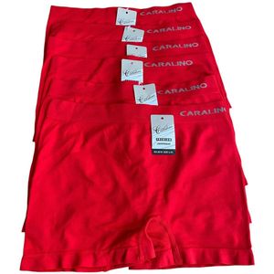 Dames Hoge Boxershort - Naadloos - Microfiber 6 pack S/M 36-40 rood