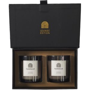 WDMT Luxe Cadeaubox met 2 Kaarsen - Lounge Geurkaarsen set voor Ontspanning en Sfeer - Luxe Zwarte Geurkaarsen Cadeauset - Twee-delige Kaarsenset - Geschenkset - Cadeau Geschenk - Cadeaupakket - Zwart