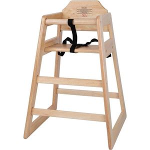 Houten baby- en peuterkinderstoel met natuurlijke afwerking - zithoogte 500 mm - geschikt tot 36 maanden - inclusief 3-punts heupgordel - DL900.