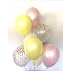 Huwelijk / Bruiloft - Geboorte - Pasen - Zomer - Verjaardag ballonnen | Geel - Rose Goud - Off-White / Wit - Transparant - Polkadot Dots  | Baby Shower - Kraamfeest - Fotoshoot - Birthday - Party - Feest - Huwelijk | Decoratie | DH collection