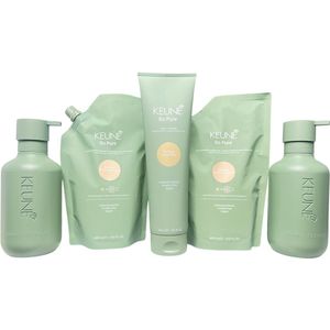 Keune So Pure Polish Shampoo 400ml + Conditioner 400ml Navulling + Masker Tube 300ml + 2 x lege fles 400 ml