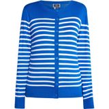 DreiMaster - Maritim - Gebreid Vest - Royal Blue/Koningsblauw/Wit