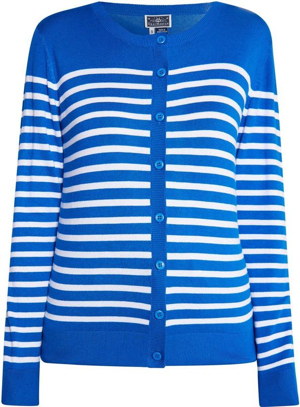 DreiMaster - Maritim - Gebreid Vest - Royal Blue/Koningsblauw/Wit