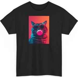 Cat Bubble - T-shirt - Zwart - M