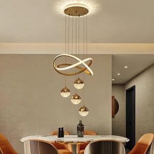 LuxiLamps - 4 Bollen Hanglamp - Kroonluchter Woonkamer - Dimbaar - Goud - Moderne lamp - 40 cm - Hanglamp