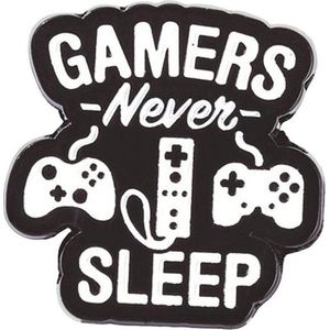 Broche, Metaal - Gamers Never Sleep