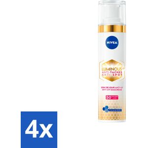 NIVEA - Cellular LUMINOUS630 Dagcrème - Anti-Vlek Gezichtscrème - SPF 50 - Voor alle huidtypen - Tegen Pigmentvlekken - 40 ml - Voordeelverpakking - 4 stuks