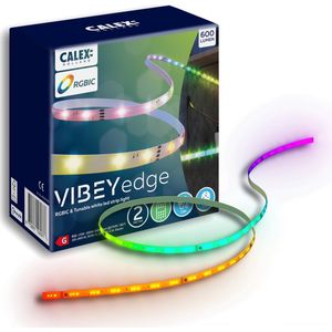 Calex Vibey LED Strip 2 meter - Voor Binnen - RGBIC - Warm wit licht - Inclusief Afstandsbediening