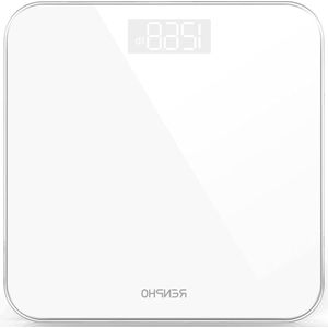 Ultraslanke digitale personenweegschaal met uiterst nauwkeurige sensoren - Weegschaal met step-on-technologie - Wit
