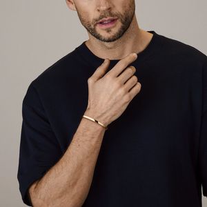 Bangle - Geelgoud - Zilgold Met Zilverkern - Scharniersluiting - Gepolijst