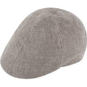 FlatCap Platte pet, Fiebig 6-Panel linnen Beige gemeleerd mt 55