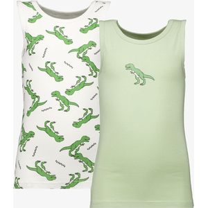 Unsigned 2-pack jongens hemden T-rex - Groen - Maat 98/104