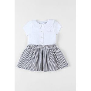 Noukie's - Jurk uit twee stoffen met korte mouwen - 3 kleuren - 3 maand 62