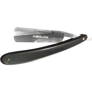 MEDLUXY® - Openscheermes - INOX Snijblad - Kleur: Zwart - MK-0645 - (Shavette Barbiersmes, Kapper Scheermes, Open Scheermes)