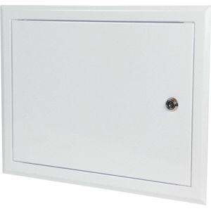 Entreedeur 300x200mm Wit Metaal Inbouw met Sleutel