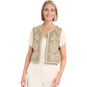 Geborduurd mouwloos vest in Scandinavische stijl