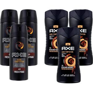 Axe Dark Temptation Mix Pakket - 3 x Bodyspray & 3 x Bodywash - Voordeelverpakking