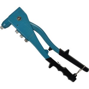 GEKO Handpopnageltang - Staalconstructie - Ergonomische greep - 260 mm - 4 verwisselbare koppen