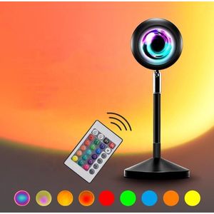 Viatel Sunset Lamp - 16 Kleuren - Met Afstandsbediening - Sunset - Nieuwe Versie (2021) - Galaxy Projector - Lamp - Sterren Projector - Tafellamp - Wake Up Light - Led Lamp - Golden Hour Lamp - Sunset Projection Lamp - Zonsondergang Lamp