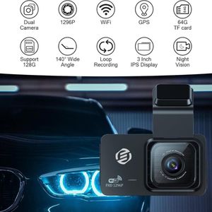 Equivera Dual Dashcam - Dashcam Voor En Achter - Auto Camera Dashcam - Dashcam Auto - Dual Dashcam Voor Auto