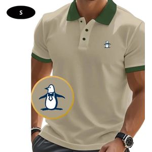 Nivard Golf Shirt Heren - T-shirt - Golfkleding - Golfen - Golf Accessoires - Polo Shirt - Beige - Maat S