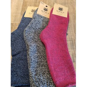 3 Paar - Alpaca Wollen Sokken - Maat 35-38 - Thermo - Wintersokken - Huissokken - Vrijetijd Sokken - Werksokken