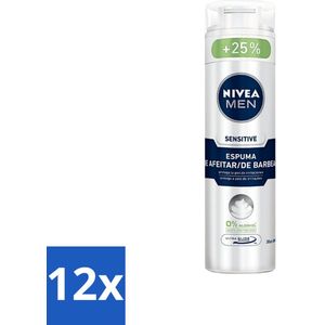 Nivea - Men - Sensitive Shaving Foam - Beschermt Tegen Irritaties - 250 ml - Voordeelverpakking - 12 stuks