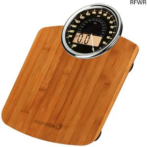 RFWR® Hybride Personenweegschaal 2-in-1 - Digitale en Analoge Metingen tot 180 kg - Groot Display met Achtergrondverlichting - Gehard Glas