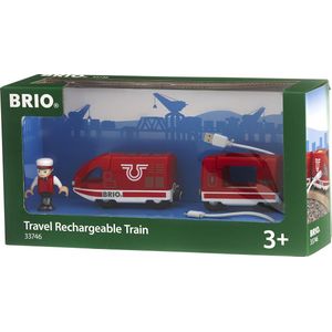 Brio houten Oplaadbare rode passagierstrein met USB kabel - 33746