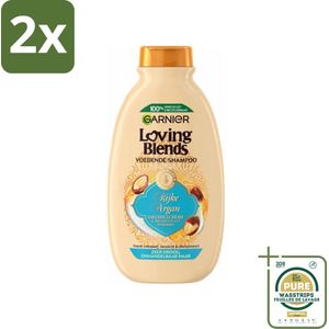 Garnier Loving Blends Rijke Argan Shampoo 300 ml - Voordeelverpakking - 2 stuks - Argan Shampoo - Voedend haar