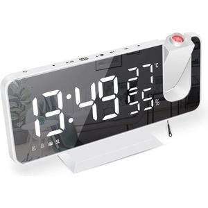 Digitale Projectiewekker met LED-display, FM-radio, Dubbel Alarm en USB-oplaadpoort