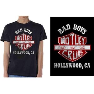 Motley Crue - Bad Boys Shield Heren T-shirt - XL - Zwart
