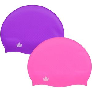 Siliconen Drijfmutsenset van 2 voor Dames Heren en Kinderen - Zwemaccessoires Kwaliteit Duurzaam Swim Cap