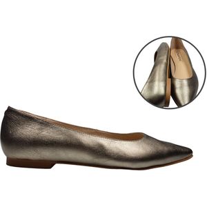 Stravers – Ballerina Spits Brons Metalic Maat 43 Dames Grote Maten Ballerina's